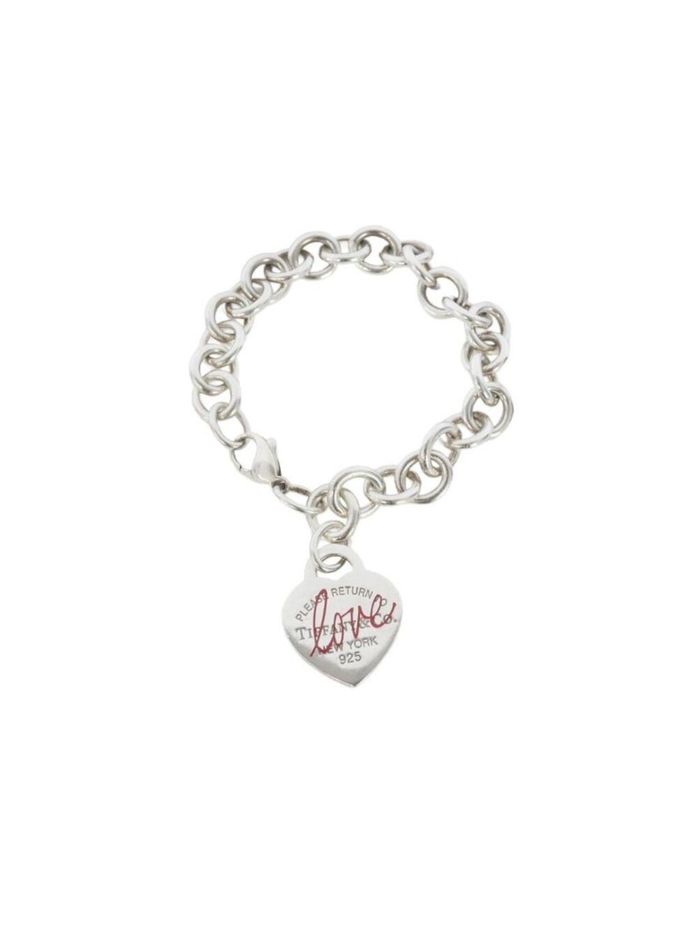 Tiffany & Co Return to Tiffany Enamel Love Heart Charm Bracelet Silver